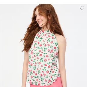 J.Crew new with tags, adorable strawberry sleeveless top, bow in the back